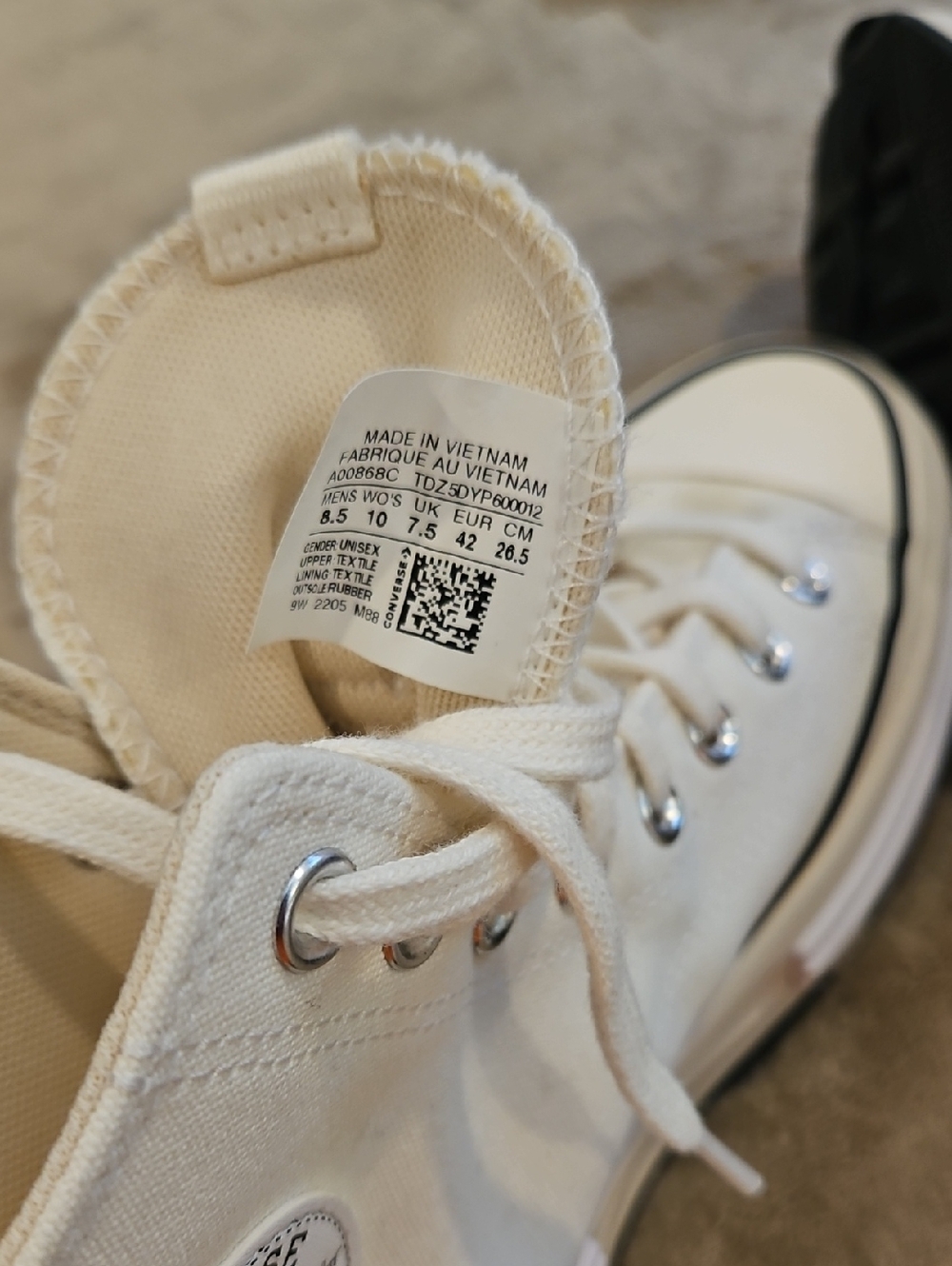 NWT Converse Off-White High-Top Canvas Sneakers - Picture 5 of 7